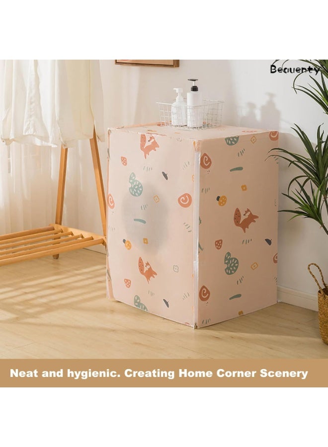 Thick Fabric Washing Machine Cover Waterproof Dustproof Sunscreen Durable Washer Cover with Smooth Zipper and Velcro for Laundry Kitchen Home - Image 5