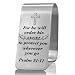 XQLZY for He Will Order His Angels to Protect You Engraved Stainless Steel Car Visor Clip Wherever You Go Psalm 9111 Inspirational Guardian Angel Safe Driving Gifts for Family Friend Driver - Image 2