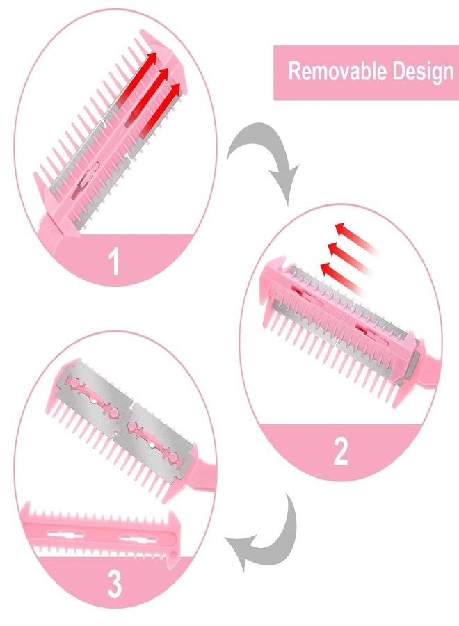 Rinpoche Dual Side Barber Razor Comb Hair Removal Professional Cutting Scissor Double Edge Razor Blades for Salon Tool (Multicolor) (Pack Of 1) - Image 3