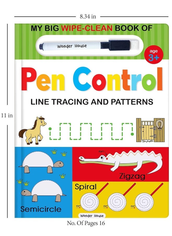 null - My Big Wipe And Clean Book of Pen Control for Kids : Line Tracing And Patterns - Image 1