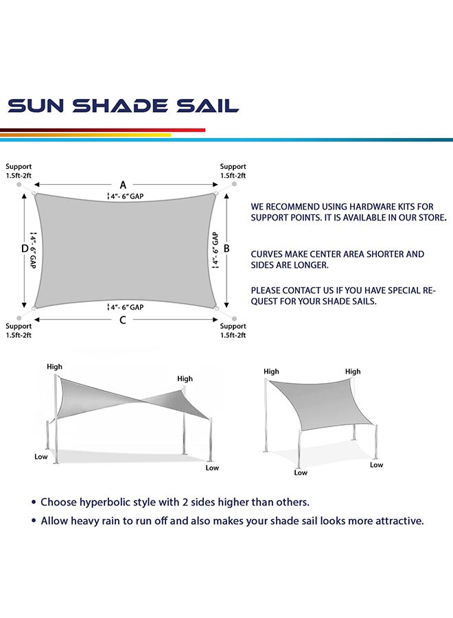 Arabest Sun Shade Sails Canopy 9.8ft x 16ft Rectangle, 95% UV Blockage, Sail Shade Keep Cool for Patio, Garden, Pergola, Backyard, Outdoor Facility & Activities -Beige - Image 5