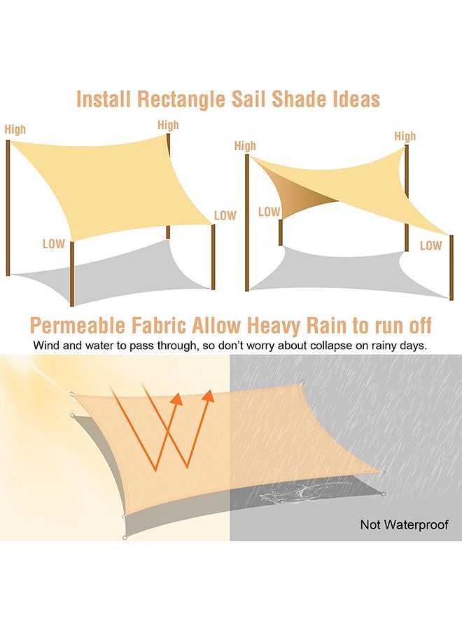 Arabest Sun Shade Sails Canopy 9.8ft x 16ft Rectangle, 95% UV Blockage, Sail Shade Keep Cool for Patio, Garden, Pergola, Backyard, Outdoor Facility & Activities -Beige - Image 3