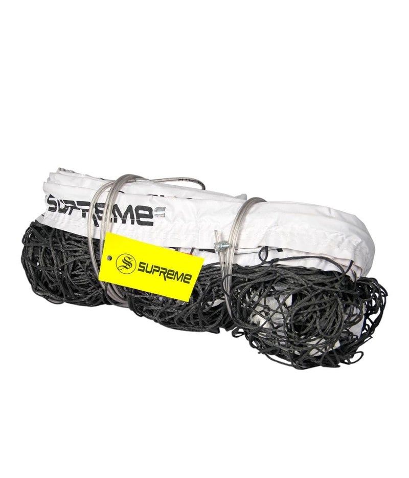 SUPREME Volleyball Net M*Plus with Iron Wire for Regular Play Tournament Qlty. Volleyball Net (Black, White). (Pack of 01) - Image 3