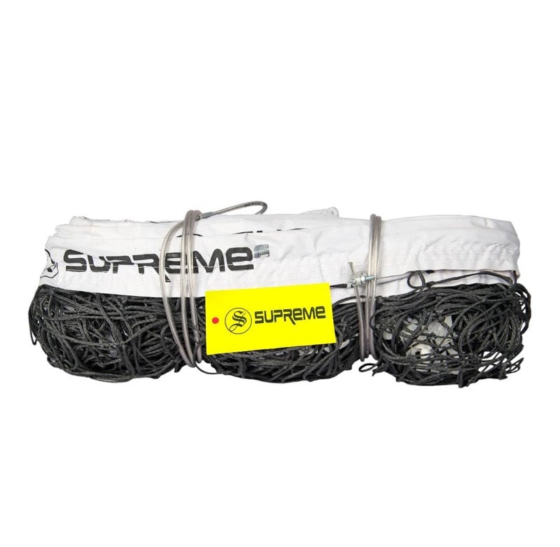 SUPREME Volleyball Net M*Plus with Iron Wire for Regular Play Tournament Qlty. Volleyball Net (Black, White). (Pack of 01) - Image 2