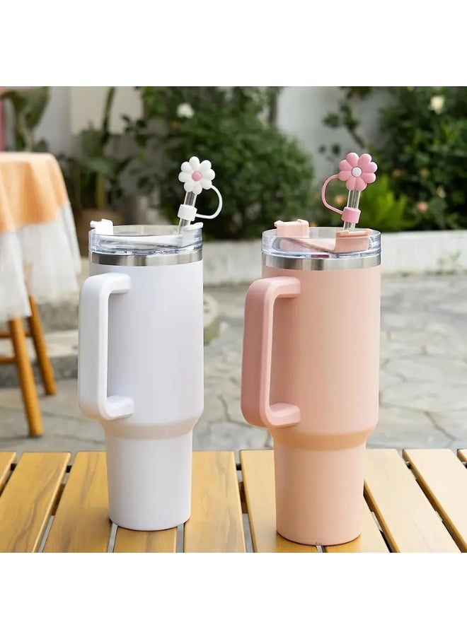 Generic Straw Covers Cap Toppers - 9 Universal 10mm Silicone Caps (Clouds/Flowers) Fits 40oz Tumblers & Car Mugs  - Image 3