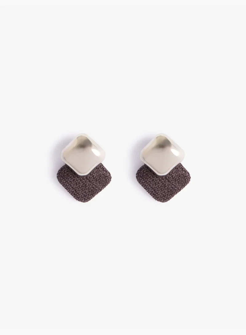 KOTON Color Contrast Earrings Natural Textured