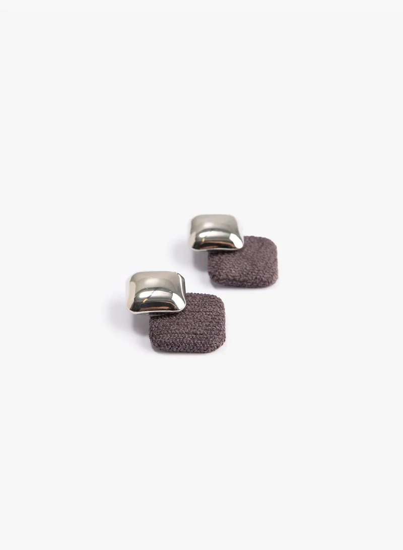 KOTON Color Contrast Earrings Natural Textured