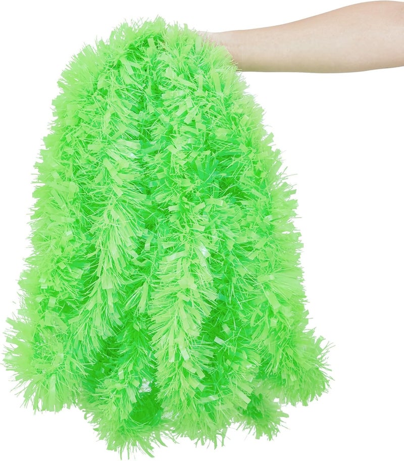 Jocomoni 33FT Christmas Tinsel Garland, Lime Green Metallic Twisted Tinsel Garland Shiny Xmas Hanging Decoration for Christmas Tree Wedding Birthday Home Party Supply - Image 1