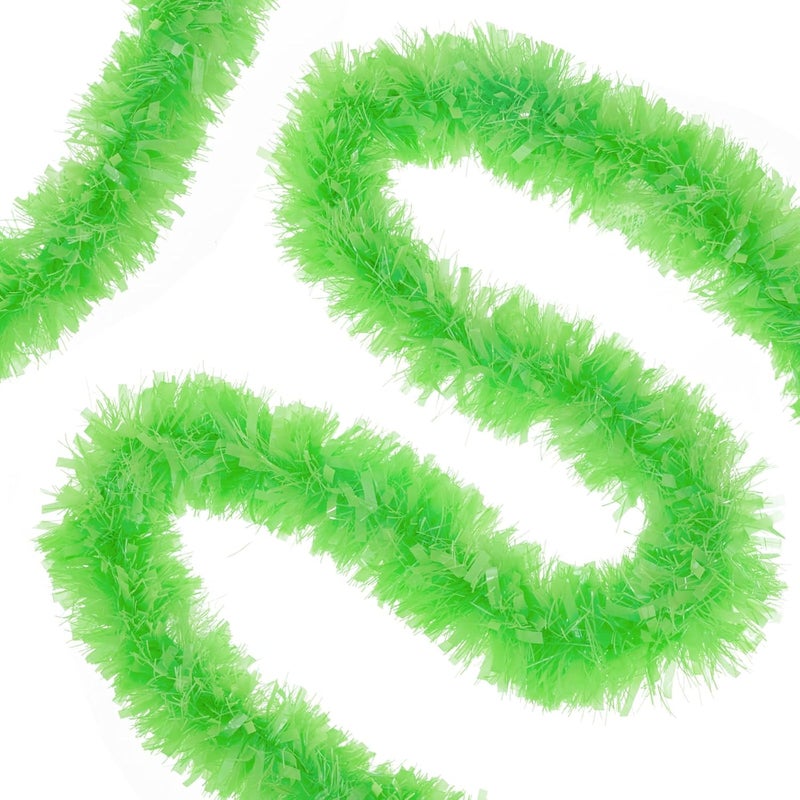 Jocomoni 33FT Christmas Tinsel Garland, Lime Green Metallic Twisted Tinsel Garland Shiny Xmas Hanging Decoration for Christmas Tree Wedding Birthday Home Party Supply - Image 3