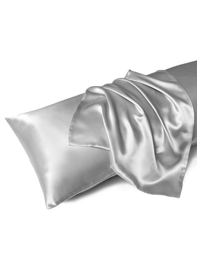 هومستر 2PCs الحرير وسادة للنساء ، وسادة الحرير الرمادي للشعر والجلد والبقاء مريحة وقابلة للتنفس أثناء النوم 48 * 74 سم - Image 3