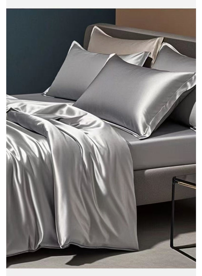 هومستر 2PCs الحرير وسادة للنساء ، وسادة الحرير الرمادي للشعر والجلد والبقاء مريحة وقابلة للتنفس أثناء النوم 48 * 74 سم - Image 5