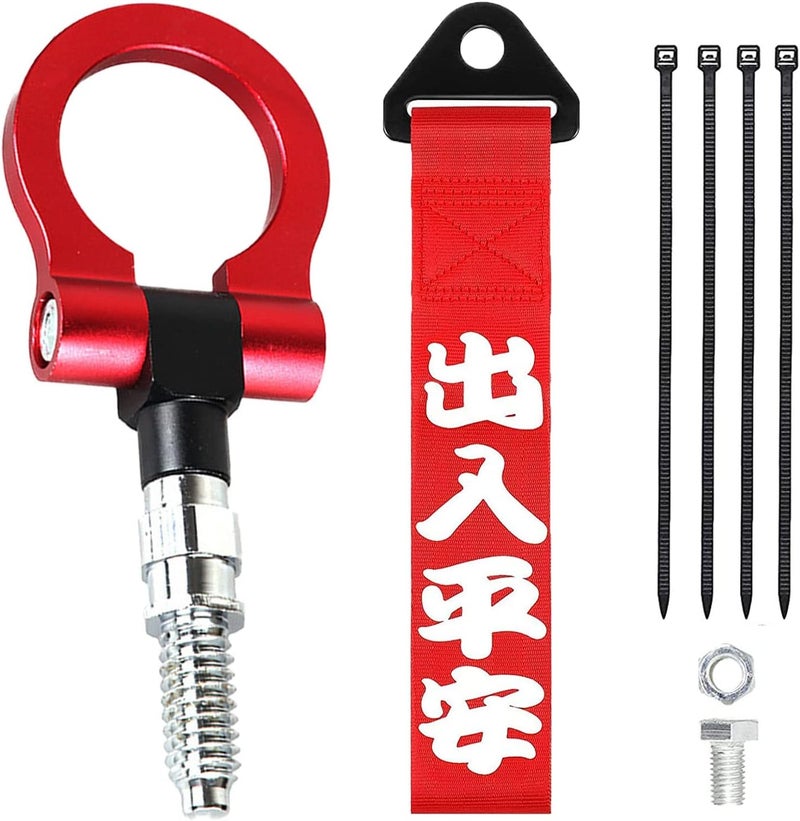 venveal Car Tow Hook with JDM Style Towing Strap - Image 1