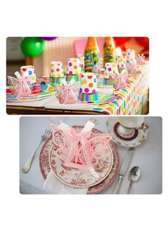 Y&D 50 Pcs Candy Boxes, Butterfly Laser Cut Favor Boxes with Ribbons, Cute Chocolate Box for Wedding Girl Bridal, Birthday Party Baby Shower, Favors Decoration Supplies (Pink)  - Image 4