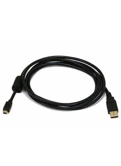 Monoprice USB 2.0 Type-A Male to Mini Type-B 5pin Male Cable - With Ferrite Core, Gold Plated, 28/24AWG, 15 Feet,Black  - Image 2