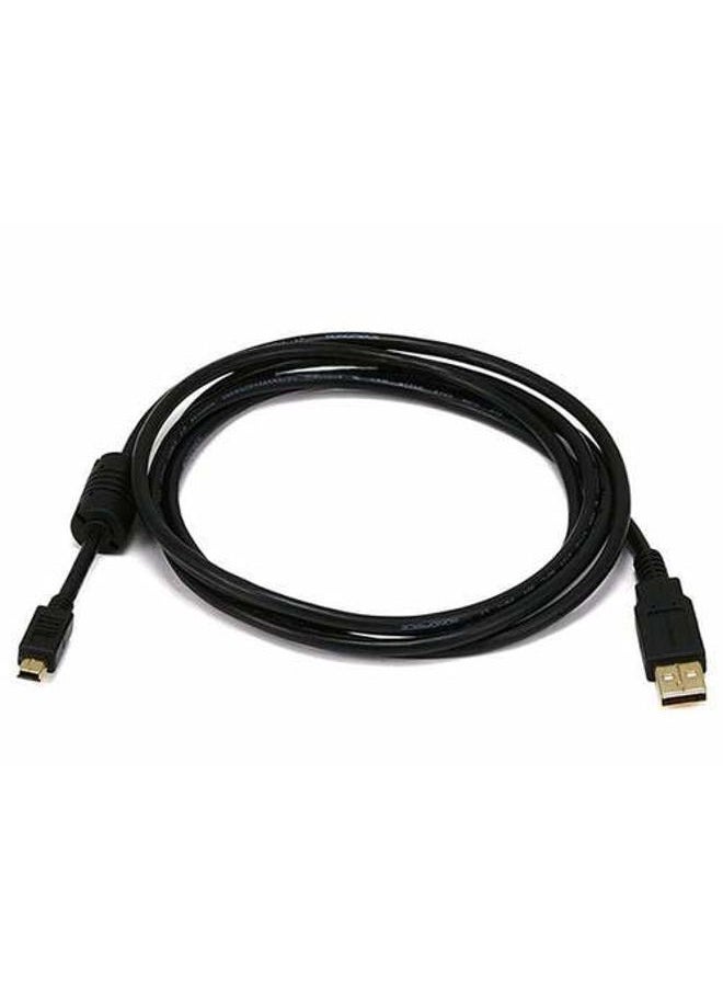 Monoprice USB 2.0 Type-A Male to Mini Type-B 5pin Male Cable - With Ferrite Core, Gold Plated, 28/24AWG, 15 Feet,Black  - Image 2
