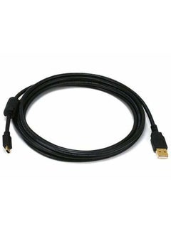 Monoprice USB 2.0 Type-A Male to Mini Type-B 5pin Male Cable - With Ferrite Core, Gold Plated, 28/24AWG, 15 Feet,Black  - Image 3