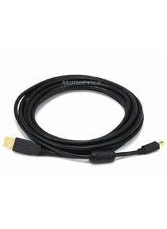 Monoprice USB 2.0 Type-A Male to Mini Type-B 5pin Male Cable - With Ferrite Core, Gold Plated, 28/24AWG, 15 Feet,Black  - Image 4