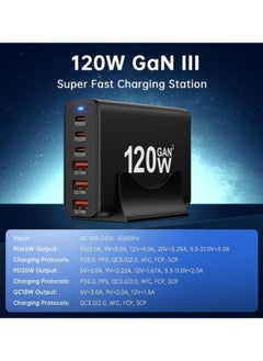 ARNOTEC USB C Charging Station 120W  Compact 6 Port USB C Charging Station, Portable USB C Wall Charger Adapter With 3 USB-C + 3 USB-A, 65W Port for MacBook IOS, Galaxy  - Image 4