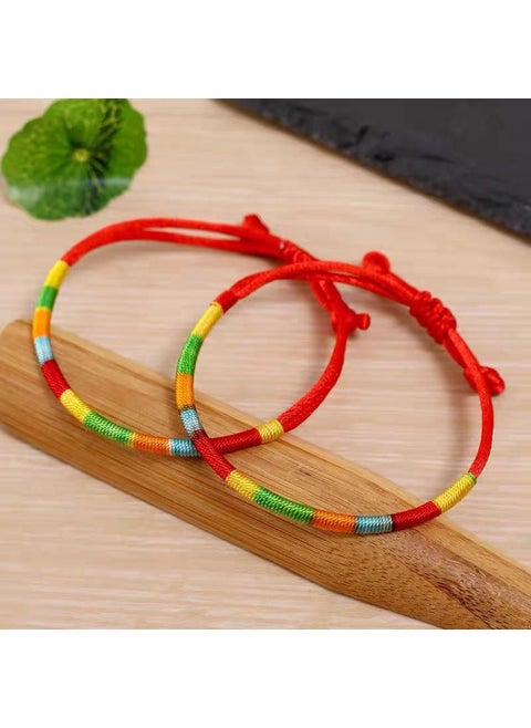 Handcrafted Geometric Knot Colorful Cord Bracelets Adjustable Simple Colorful Rope Bracelet