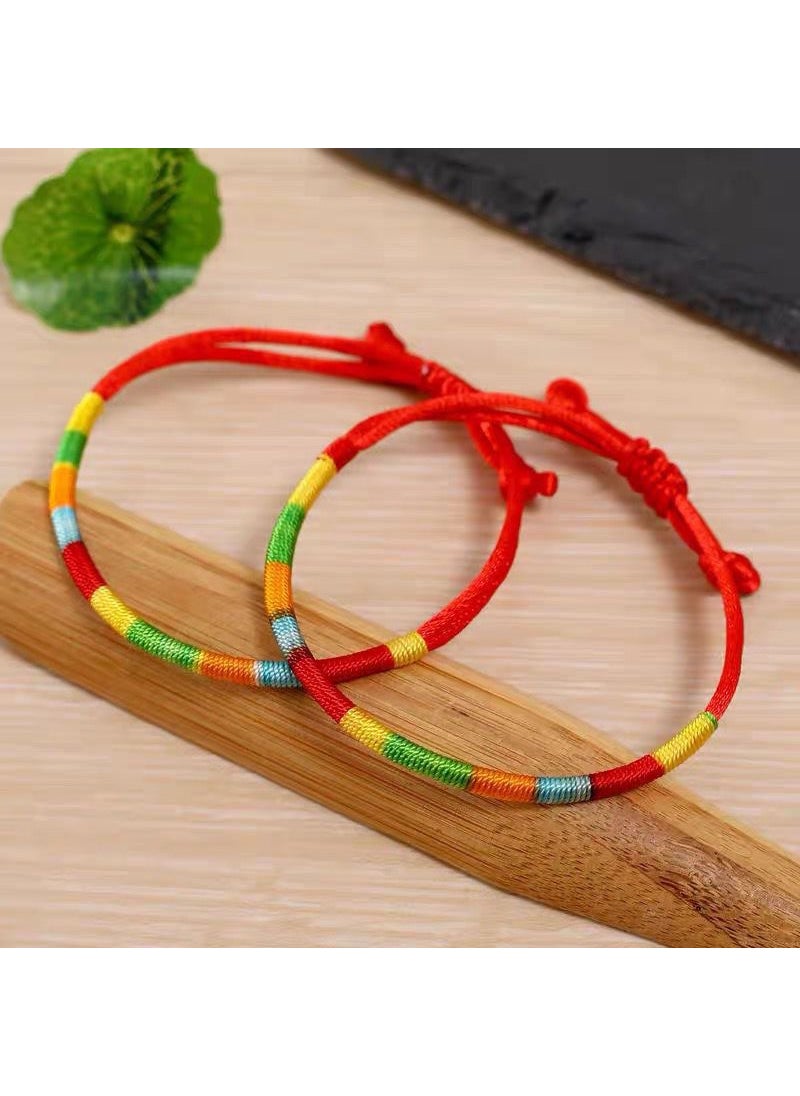 Generic - Handcrafted Geometric Knot Colorful Cord Bracelets Adjustable Simple Colorful Rope Bracelet - Image 1