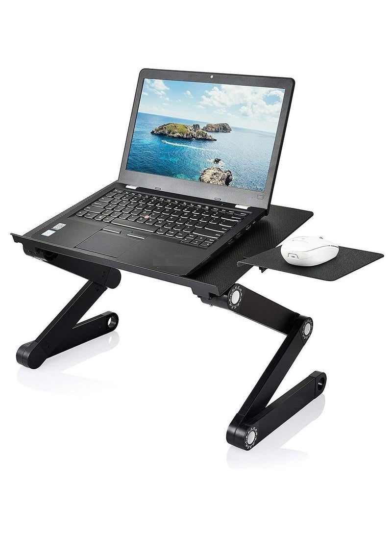 CellPhones Adjustable Aluminum Laptop Stand with Dual Cooling Fans – Foldable & Ergonomic for MacBook and All Laptops - Image 1