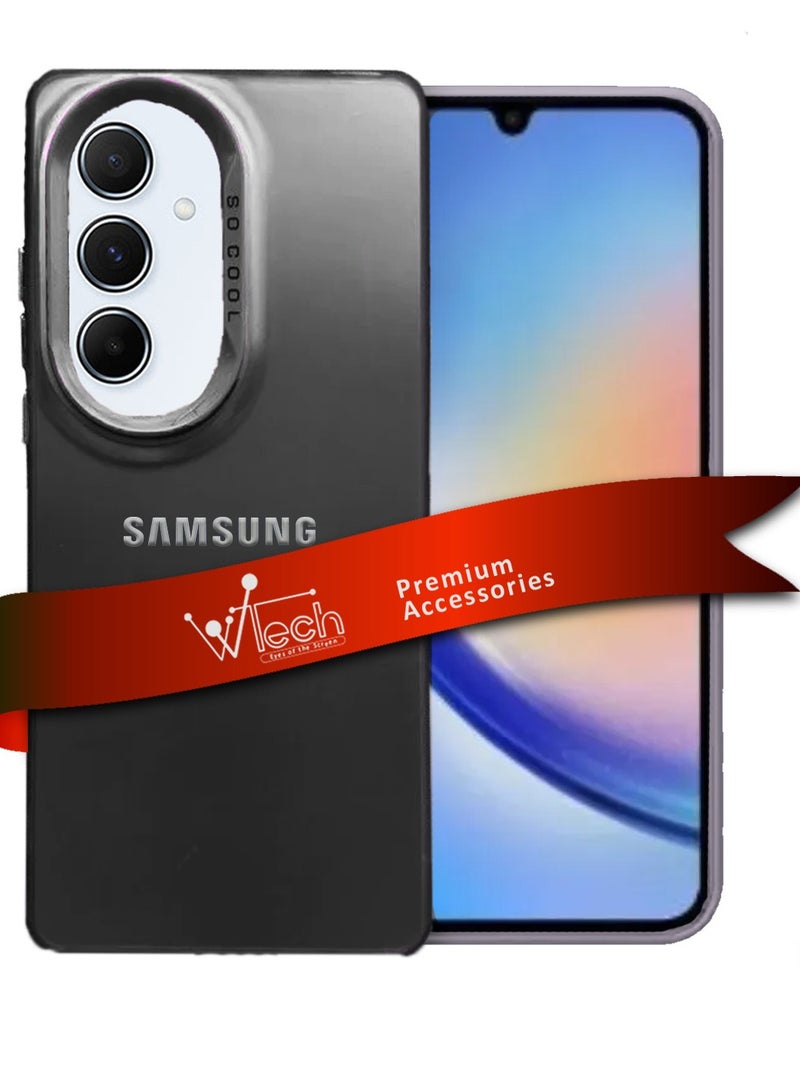 Wtech Translucent Raised Lips Plating Luxury Case Cover For Samsung Galaxy A35 5G 2024 Black - Image 1