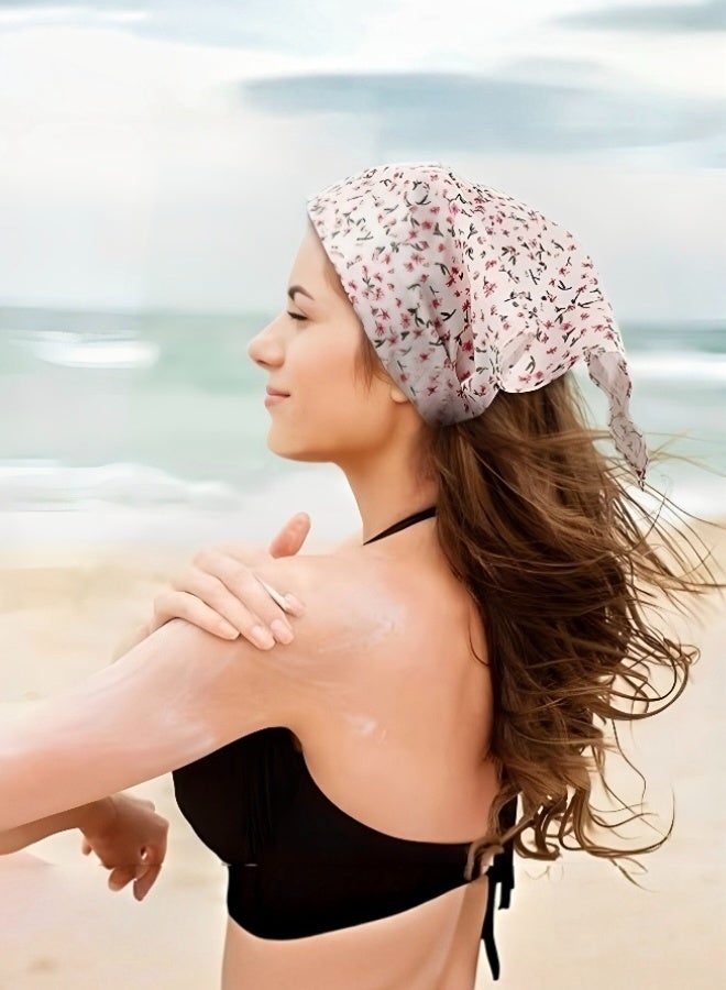 5 Pcs Floral Hair Scarf Headband Chiffon Elastic Bandanas Triangle Hairband Headwear Headwrap Hair Accessories - Image 5