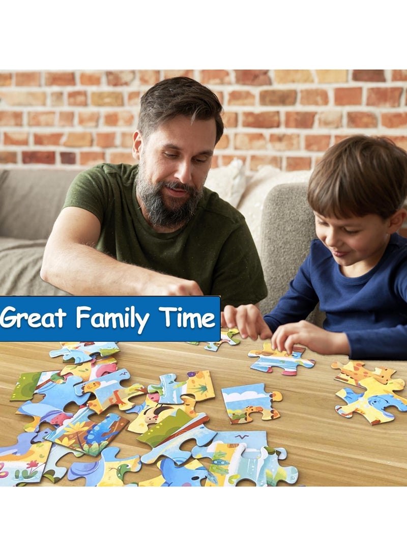 Educational Kids Floor Jigsaw Puzzle Toy, Preschool Learning and Educational Toy, Gift for 3-4 Years Old Boys and Girls (24 Pieces Jungle Animals) - Image 3