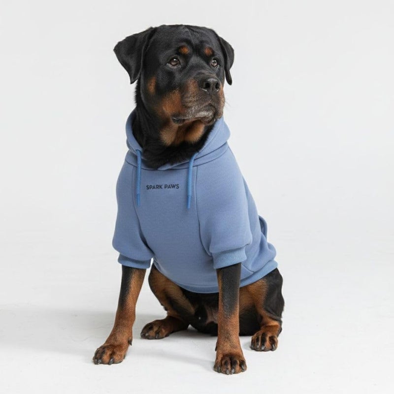 Spark Paws Dog Hoodie – Premium Dog Sweater for Small, Medium, and Large Dogs | Warm Outfits for French Bulldogs, Pitbull, Puppy, Winter Jacket Alternative - Slate Blue - 4XL - Image 1