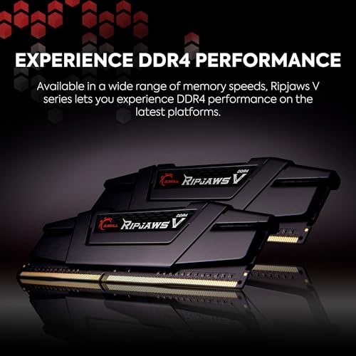 G.SKILL RipjawsV Series DDR4 RAM (XMP) 128GB (4x32GB) 3600MT/s CL18-22-22-42 1.35V Intel AMD Desktop Computer Memory U-DIMM - Black (F4-3600C18Q-128GVK) - Image 2