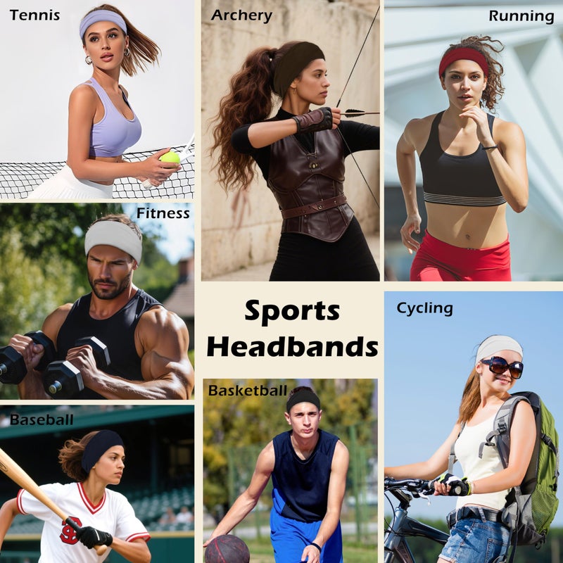 VANRUID Headbands for Women, 12PCS Wide Stretchy Sports Hair Bands, Elastic Soft Fashion Head Bands, Non-Slip Running Sweatbands for Fashion, Washing Face, Workouts, Yoga, Daily Use - Image 5