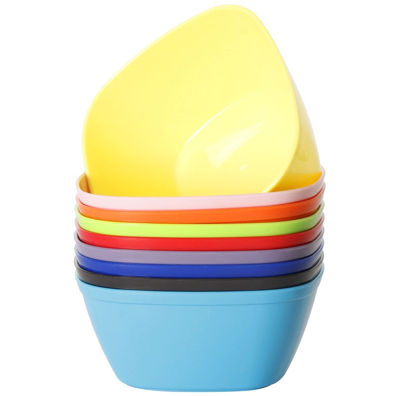 Youngever 9 Pack 12 Ounce Plastic Bowls for Snacks and Kids  Set of 9 Rainbow Colors