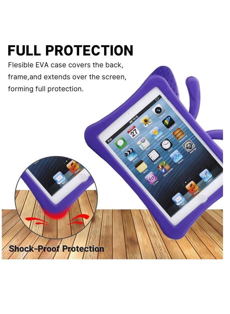 ACLIX iPad 7 10.2 3D Cute Butterfly Case - Light Weight EVA Stand Shockproof Rugged Heavy Duty Kids Friendly Tablet Case for iPad 10.2 iPad 7th Gen iPad (PURPLE) - Image 1