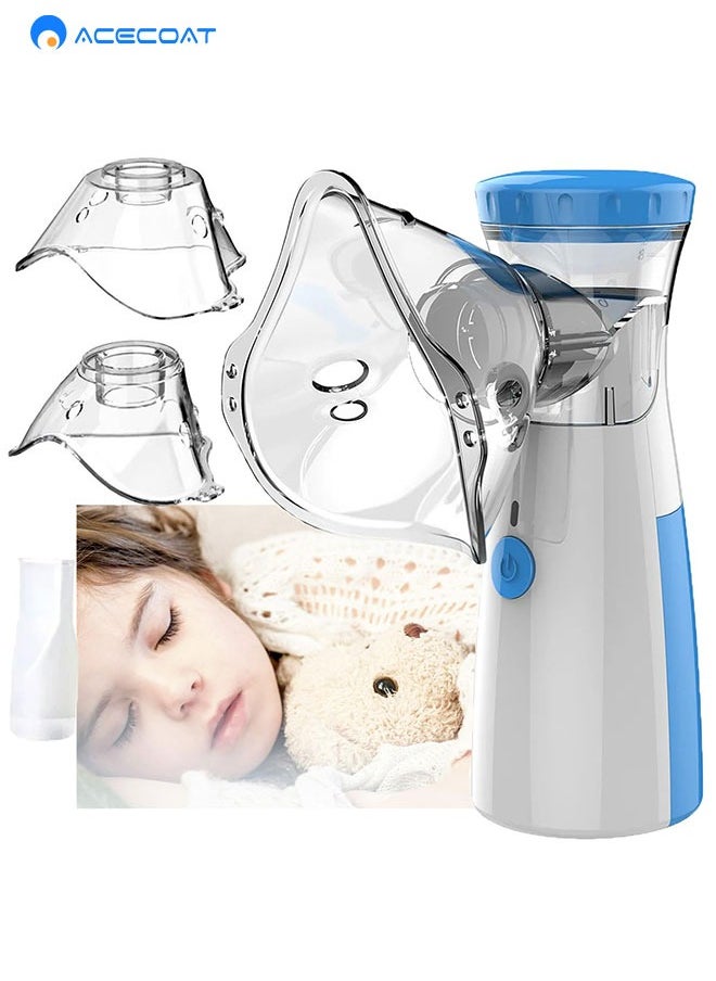 ACECOAT - Portable Nebulizer Machine,Mini Vaporizers,USB Rechargeable Handheld Mesh Inhaler,Two Ways To Use For Adults And Children With Breathing Problems, For Home Office Outdoor - Image 1