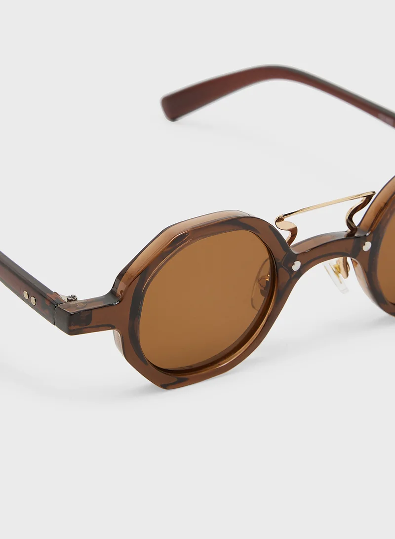 سفنتي فايف Casual Round Sunglasses