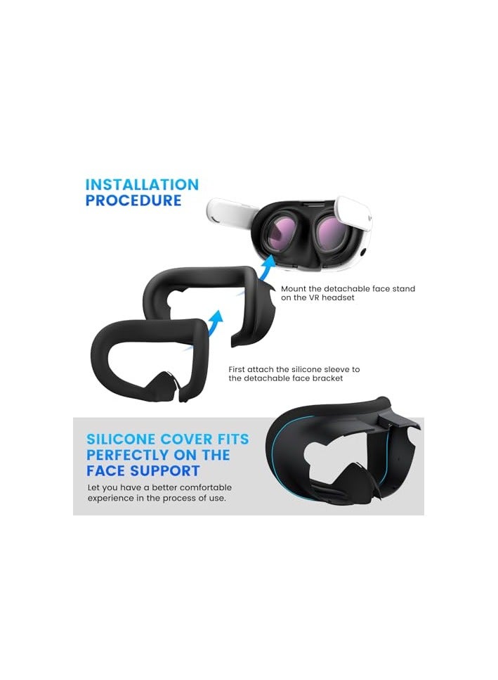 erorex Compatible with Quest 3 Accessories, VR Face Cover for Meta Quest 3 (Black) - Image 4