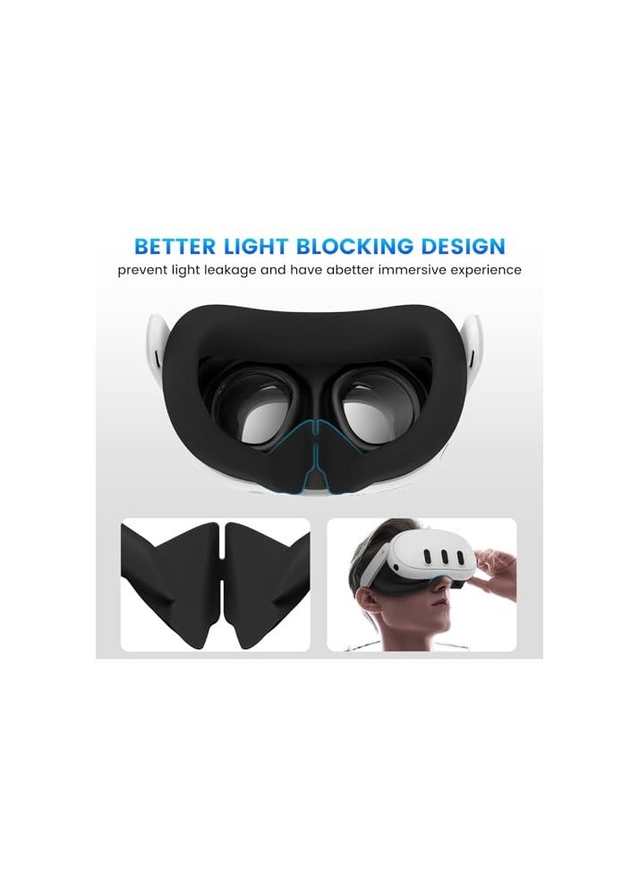 erorex Compatible with Quest 3 Accessories, VR Face Cover for Meta Quest 3 (Black) - Image 5