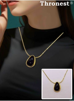 Thronest Elegant  18k Gold Plated  Zircon Pendant Necklace，Gold Plated Necklace for Women .Luxurious Cubic Zirconia Jewelry Gift for Wedding, Party and Daily Wear  - Image 1