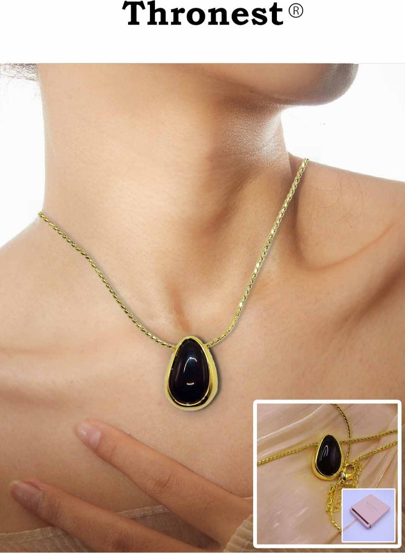 عرش قلادة زركون أنيقة مطلية بالذهب عيار 18 قيراطًا ， قلادة أنيقة مطلية بالذهب للنساء...قلادة زركونيا مكعبة فاخرة هدية للزفاف والحفلات والملابس اليومية - Image 1