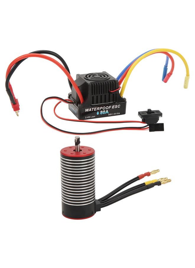 Thoraya - Brushless Motor Combo Set Remote Control Waterproof 80A ESC 3670 Brushless Motor Combo for Hpi 2650KV - Image 1