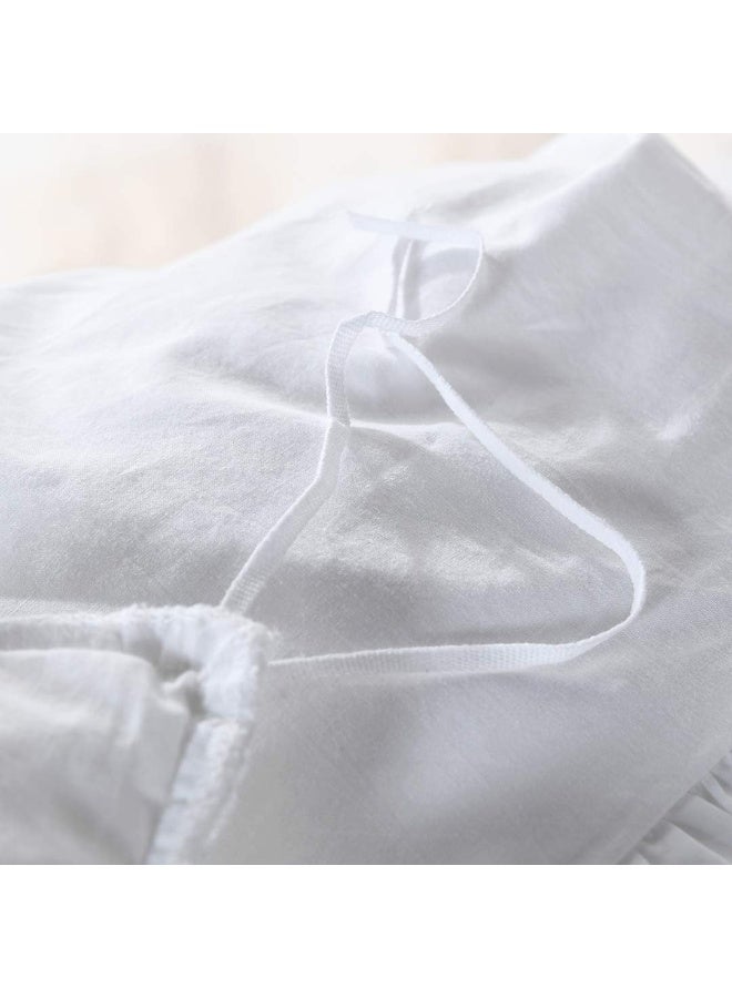 QSH Washed Cotton Ruffled King Duvet Cover Set - Image 4