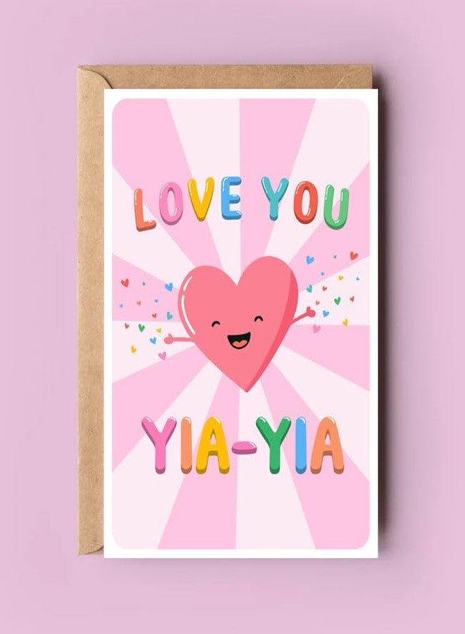 PTDShops Love You Yia-Yia Card - Cute Birthday Card For Yia-Yia - Mother's Day Gifts - Greeting Card For Anniversary - Thank You- I Love You Yia-Yia Card - New Yia-Yia Card - Image 1