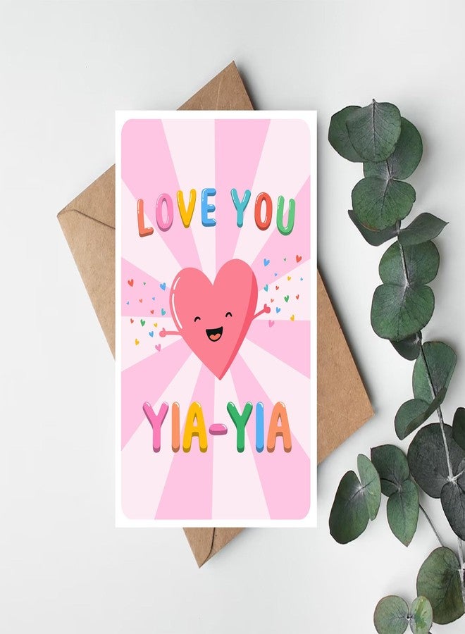 PTDShops Love You Yia-Yia Card - Cute Birthday Card For Yia-Yia - Mother's Day Gifts - Greeting Card For Anniversary - Thank You- I Love You Yia-Yia Card - New Yia-Yia Card - Image 2