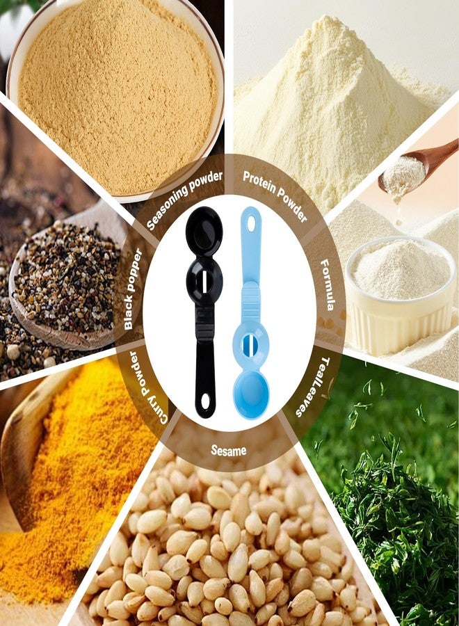 CARGEN 2 Pack Coffee Scoop and Funnel for Reusable, 2TBSP Coffee Sliding Spoon Funnel with Spill-Free Design Measuring Spoon Funnel for Ground Coffee Protein Powder and Tea(Black and Blue) - Image 5
