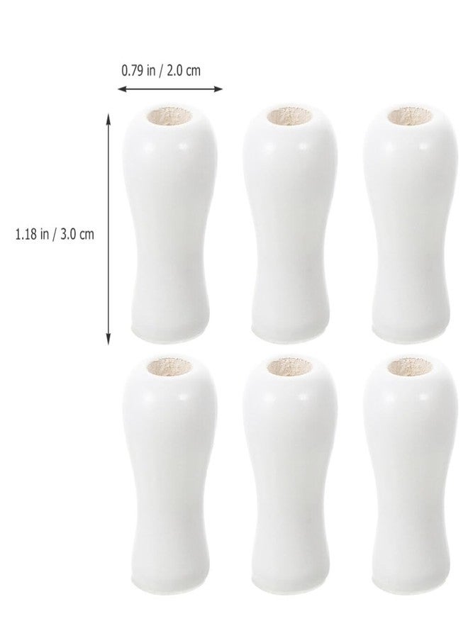 Garneck 6pcs Wood Cord Tassel Window Blind Cord Knobs Wood Drawstring Tassels Knobs Cord Drops Pull End Hanging Ball for Curtain or Shades Crafts White - Image 4