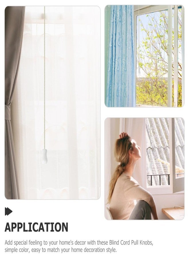 Garneck 6pcs Wood Cord Tassel Window Blind Cord Knobs Wood Drawstring Tassels Knobs Cord Drops Pull End Hanging Ball for Curtain or Shades Crafts White - Image 5