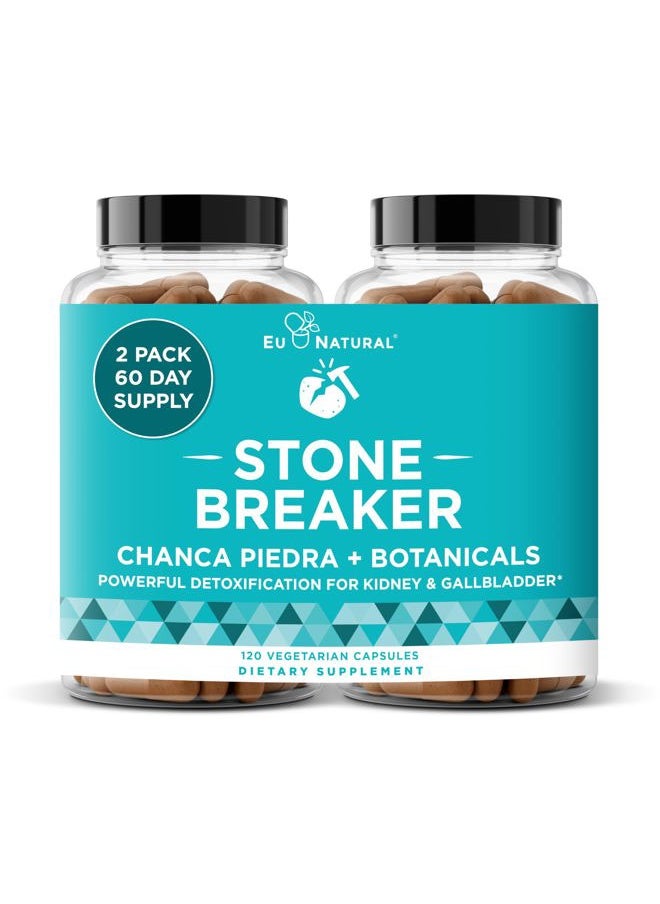 Eu Natural Chanca Piedra Stone Breaker – Natural Dissolver, Kidney Cleanse & Gallbladder Supplement – Detoxify Urinary Tract, Flush Impurities, Clear System – 120 Vegan Soft Capsules  - Image 1