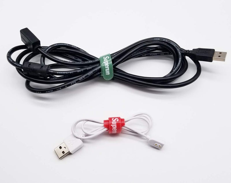 Superun 50 Pcs Multi-Color 10 Inch Fastening Cable Ties Reusable Cord Organizer, Adjustable Hook and Loop Wire Wrap Cable Management - Image 5