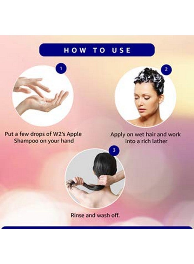 W2 Apple Shampoo | Apple, Glycine Soja, Corn Germ Oil & Bhringraj | Conditioning Shampoo, Strengthens And Smoothens Hair, Controls Split Ends | 1L Pack - Image 5