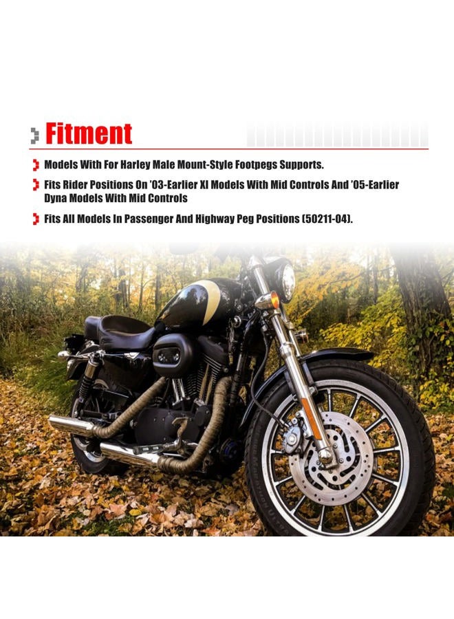 Goldfire 1 Pair Motorcycle Foot Pegs CNC Cut Male Front & Rear Foot Pegs Foot Rests Motorcycle Passenger Pedals Compatible with Harley Sportster, Dyna, Road King (Black) - Image 3